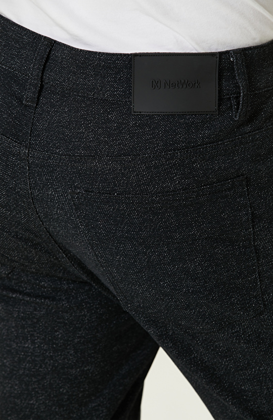 Siyah Denim Görünümlü Casual Pantolon