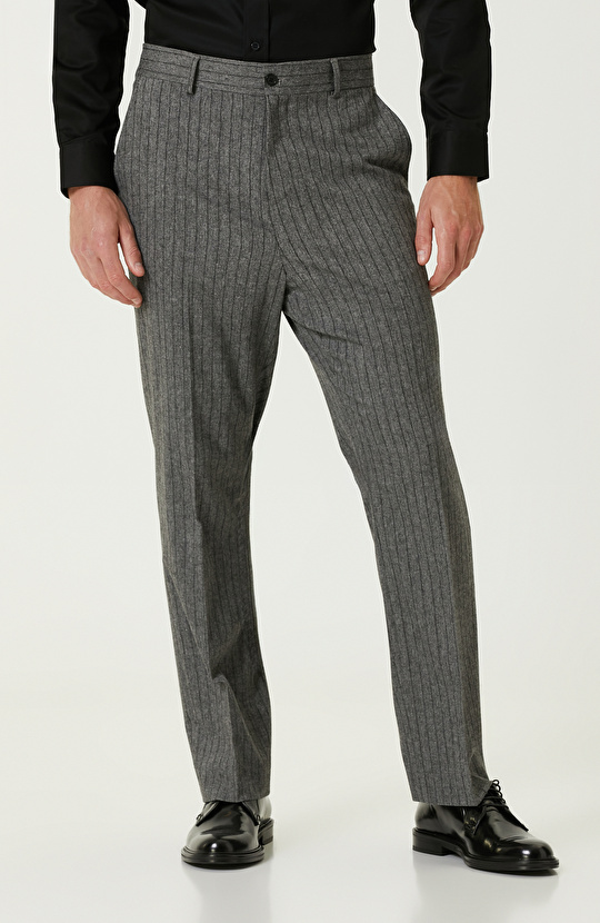 Gri Yün Karışımlı Pantolon