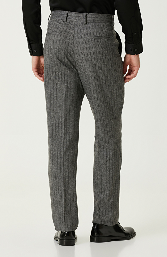 Gri Yün Karışımlı Pantolon