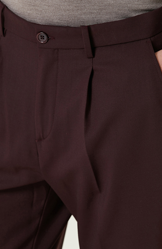 Bordo Diyagonal Comfort Pantolon