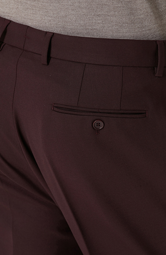 Bordo Diyagonal Comfort Pantolon