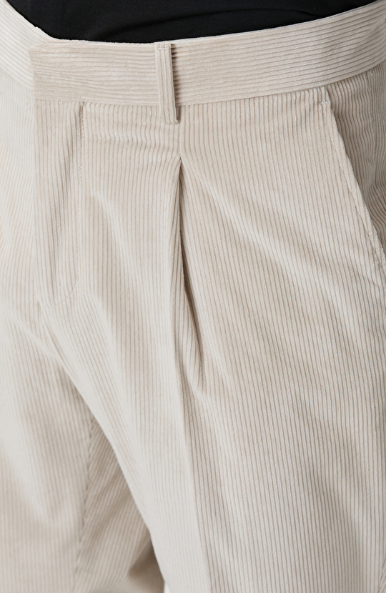 Limited Ekru Kadife Pantolon