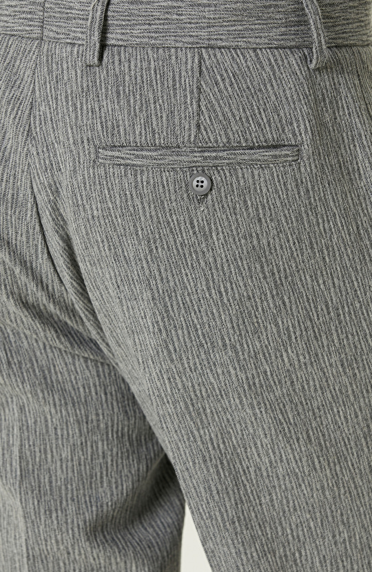 Gri Yün Kaşmir Karışımlı Jakarlı Jogger Pantolon