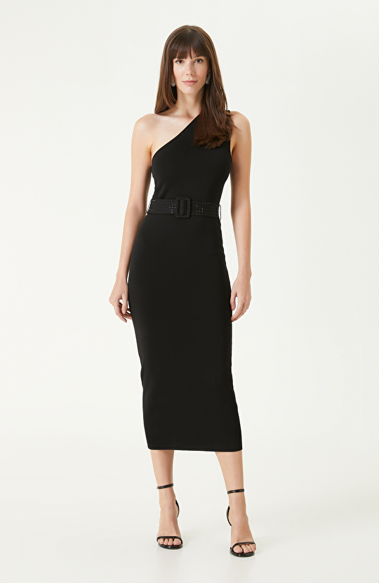 Siyah Triko Abiye Elbise