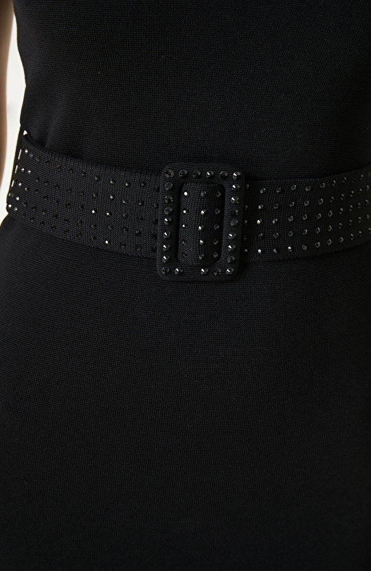 Siyah Triko Abiye Elbise