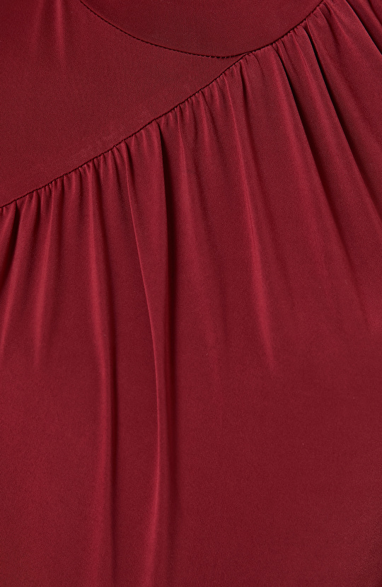 Bordo Jarse Bodysuıt Örme Bluz