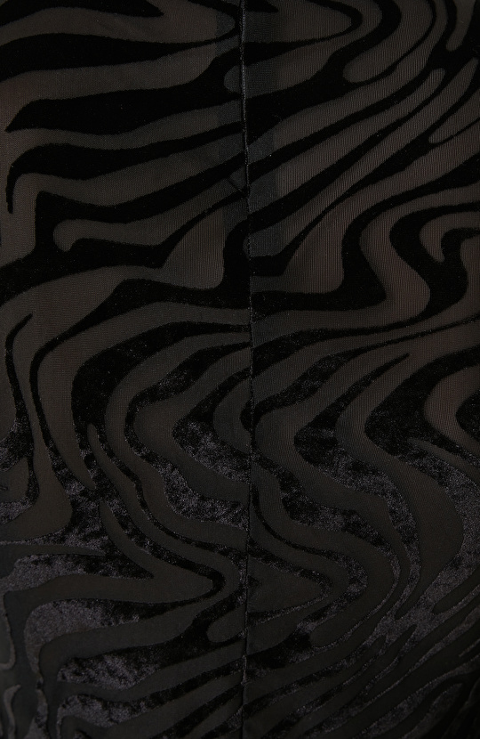 Siyah Baskılı Örme Bluz