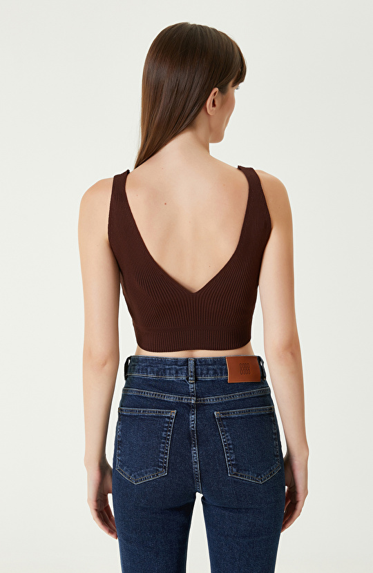 Kahverengi Triko Büstiyer