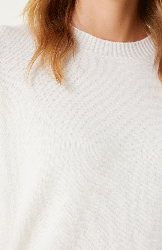 Kırık Beyaz Limited Kaşmir Triko Kazak