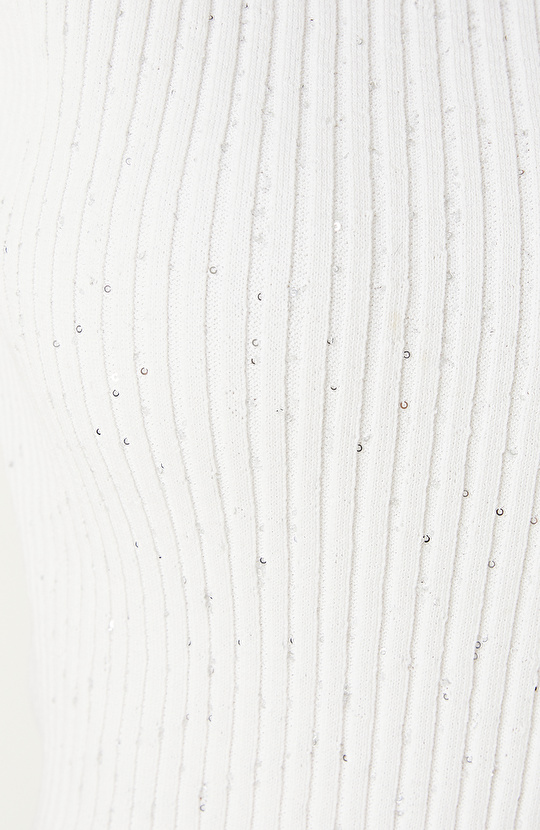 Kırık Beyaz Payetli Triko Kazak