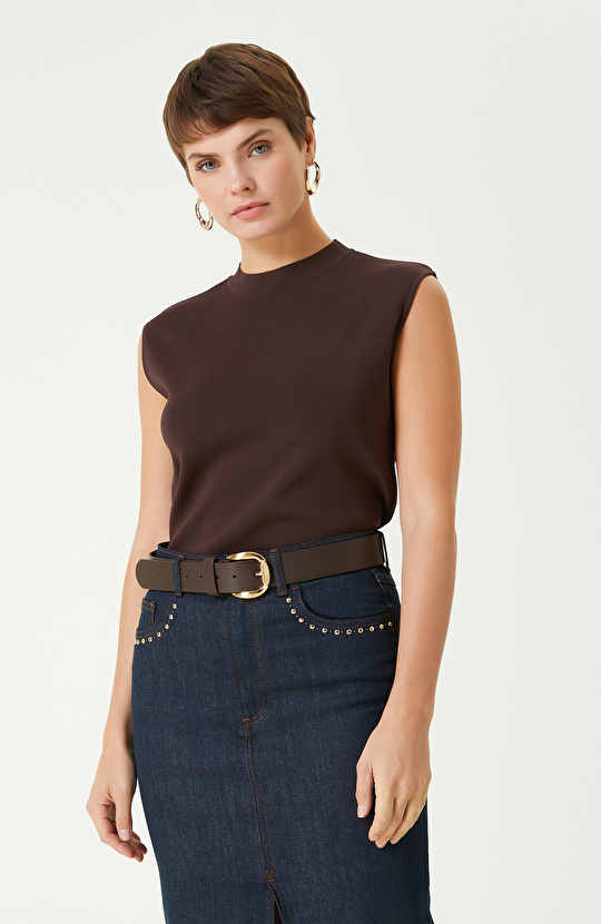 Kahverengi Basic Triko