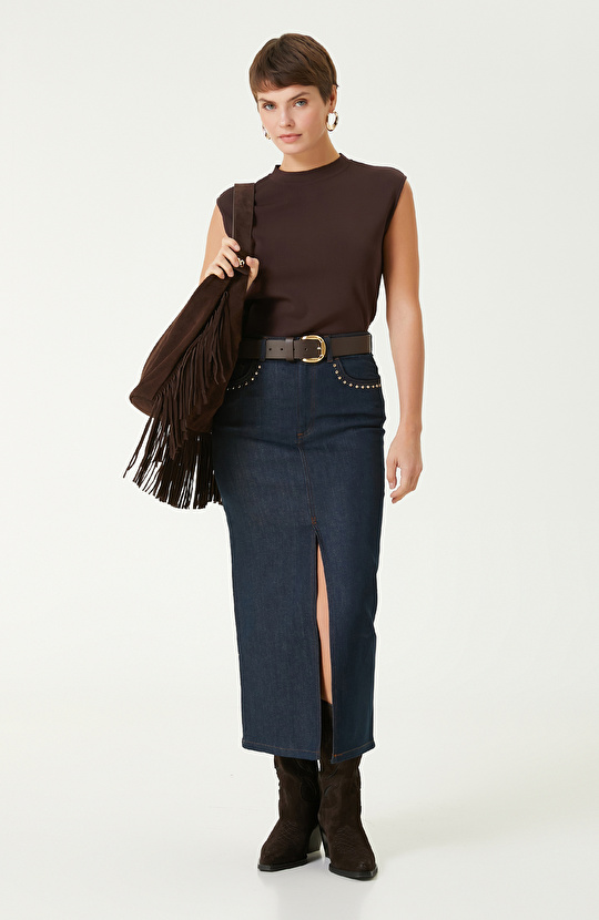 Kahverengi Basic Triko