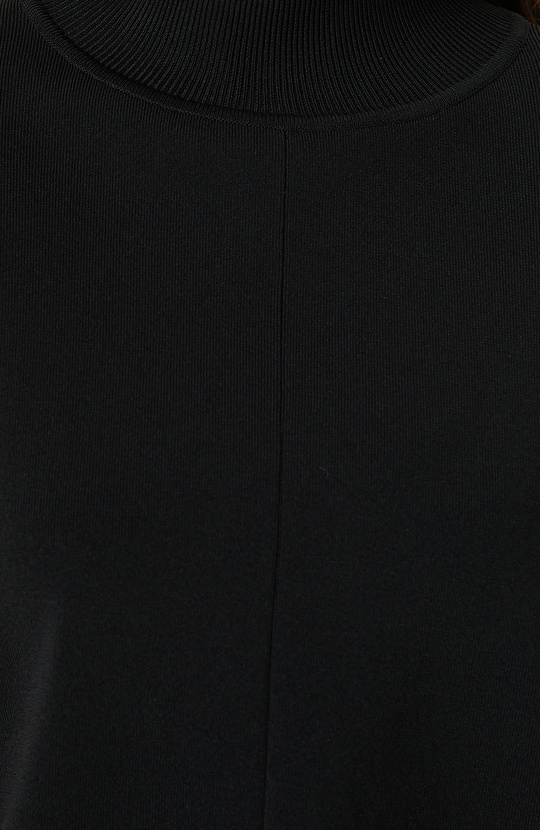 Siyah Rahat Kalıp Basıc Triko Kazak