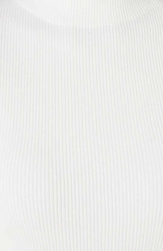 Kırık Beyaz Dik Yaka  Basıc Triko Kazak