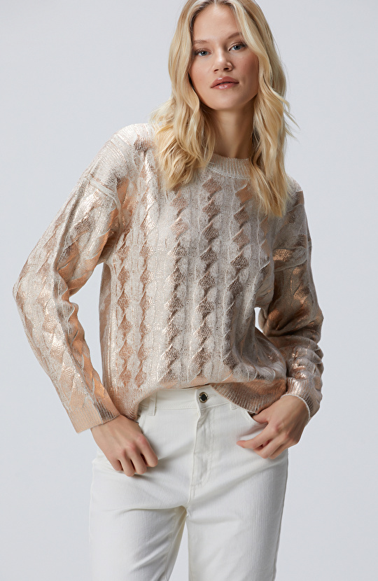 Bej Limited Varaklı Kazak