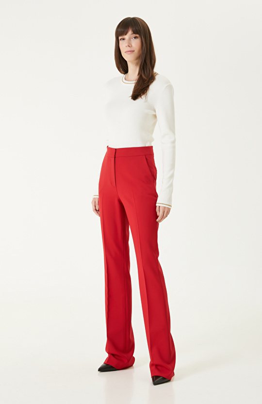 Kırık Beyaz Yün Triko Kazak