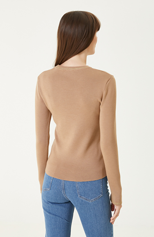 Camel Yün Triko Kazak