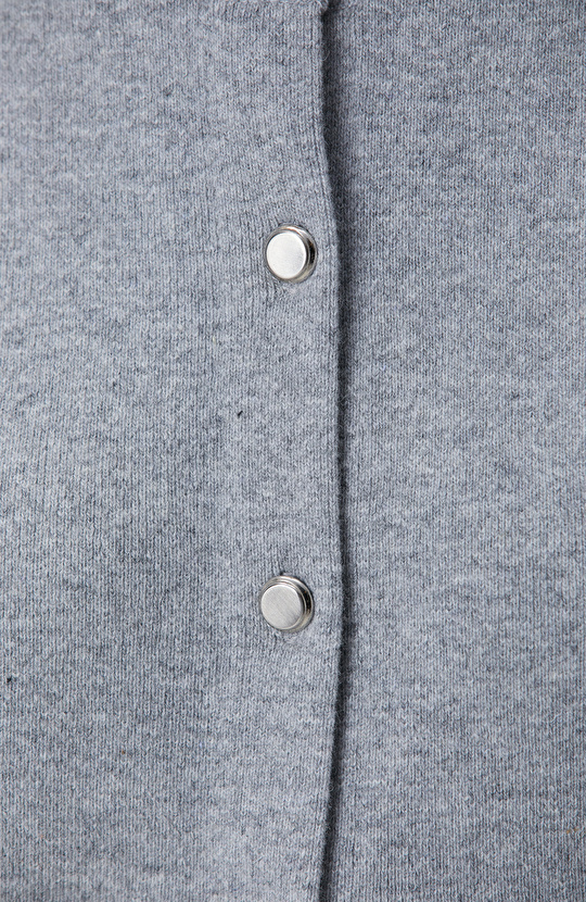 Gri Melanj Yün Karışımlı Triko Yelek