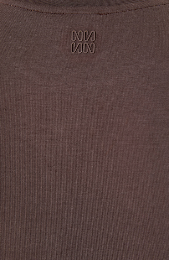 Kahverengi Modal Karışımlı Crop Tshırt