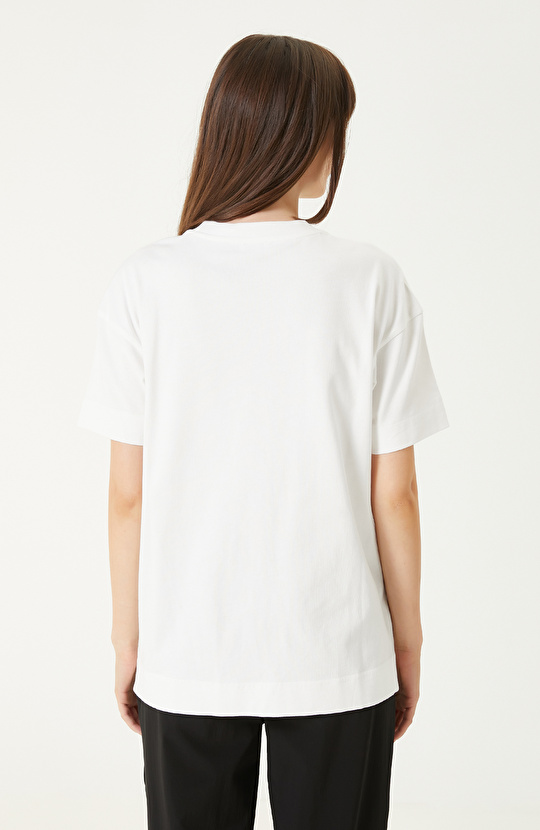 Kırık Beyaz N-Tech Oversıze Tshırt