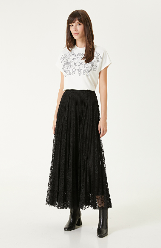 Beyaz Taş Baskılı Tshırt