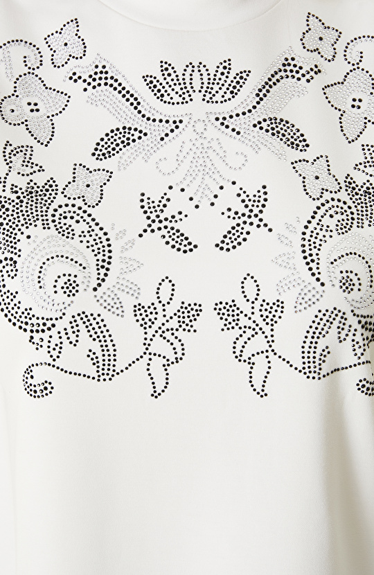 Beyaz Taş Baskılı Tshırt