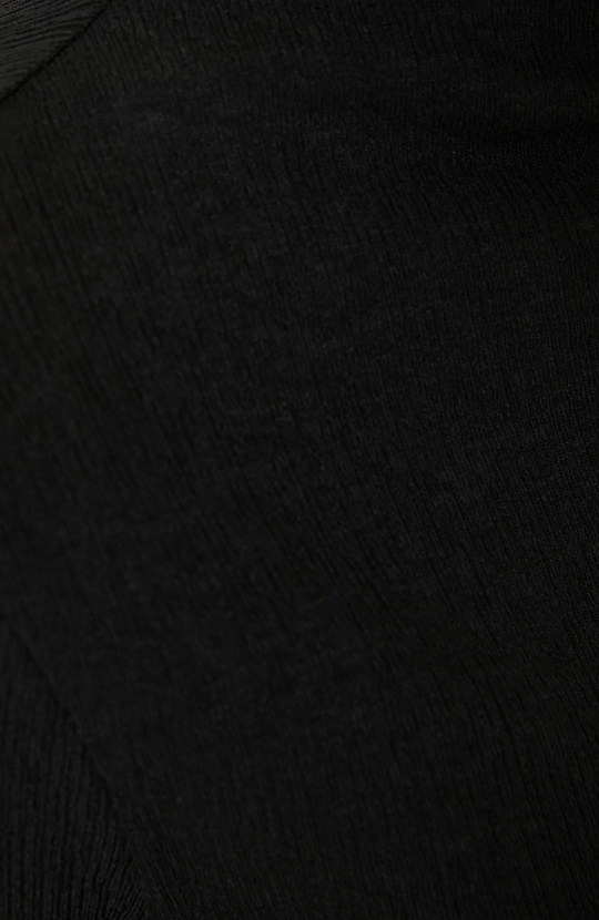 Siyah İnce Örme Uzun Kol Tshırt