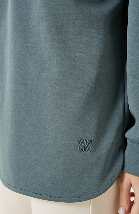 Petrol Yeşili Modal Karışımlı Sweatshırt