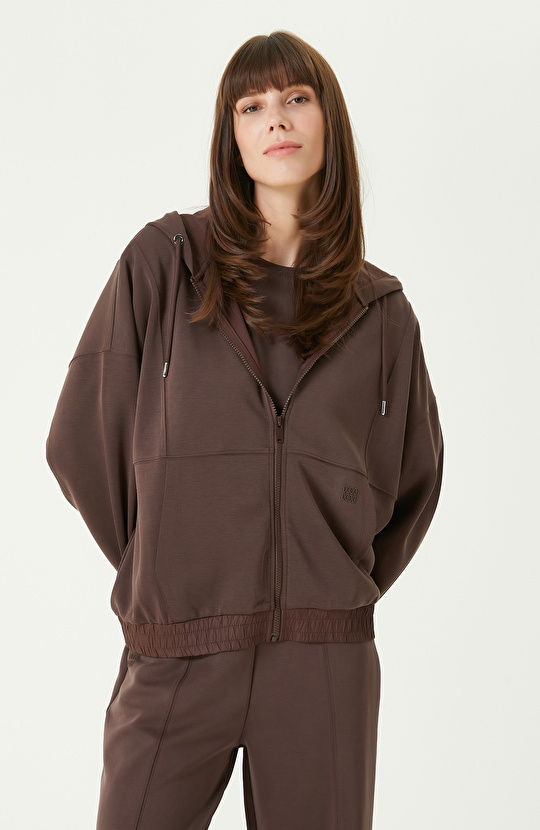 Kahverengi Modal Karışımlı Sweatshırt