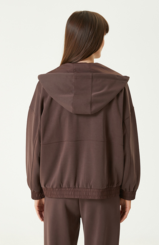 Kahverengi Modal Karışımlı Sweatshırt