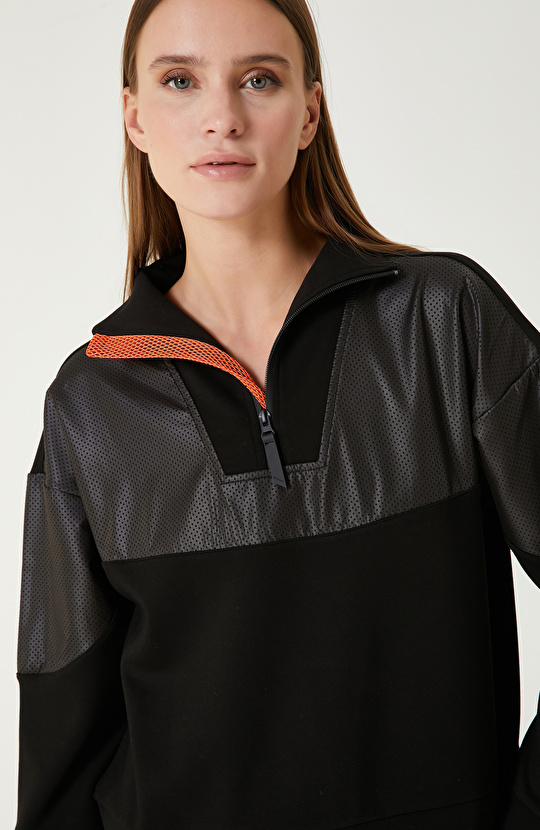 Siyah N-Tech Örme Sweatshırt