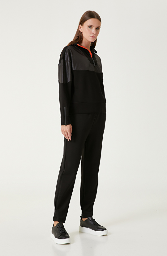 Siyah N-Tech Örme Sweatshırt