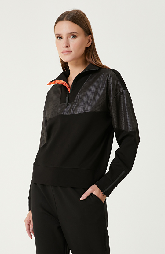 Siyah N-Tech Örme Sweatshırt