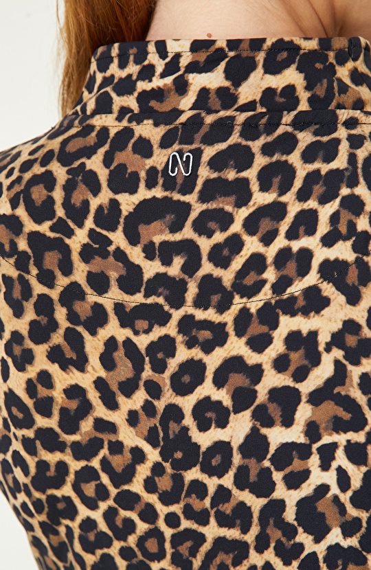 Camel Siyah N-Tech Leopar Detaylı SweaTshirt