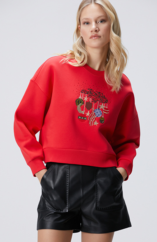 Kırmızı Sweatshirt Kırmızı Sweatshirt