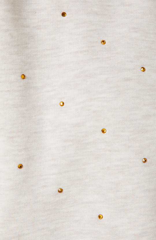 Bej Melanj Taş Baskı Detaylı Sweatshirt