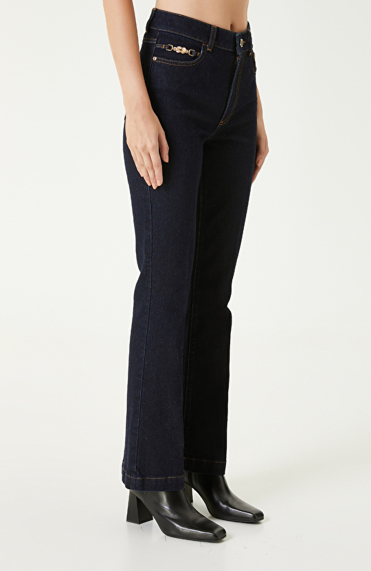 Koyu Indigo Mavi Denim Pantolon