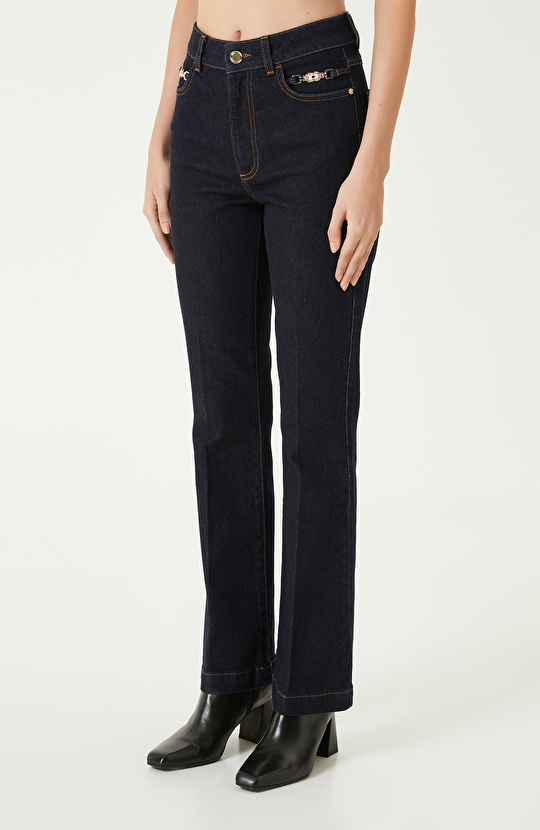 Koyu Indigo Mavi Denim Pantolon