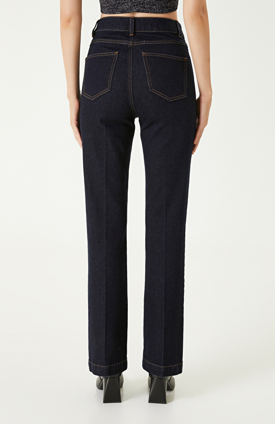 Koyu Indigo Mavi Denim Pantolon