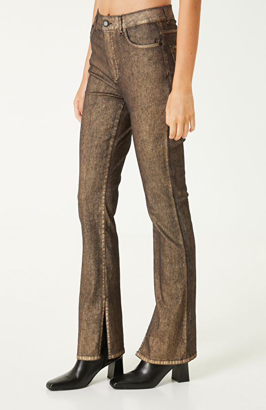 Gold   Baskılı Bootcut Denim Pantolon