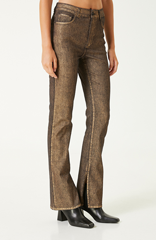 Gold   Baskılı Bootcut Denim Pantolon
