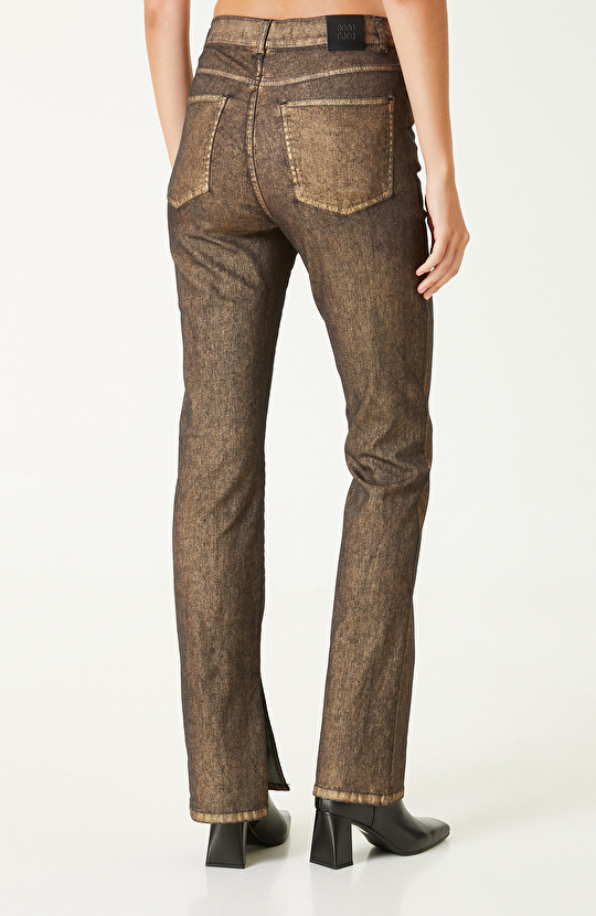 Gold   Baskılı Bootcut Denim Pantolon