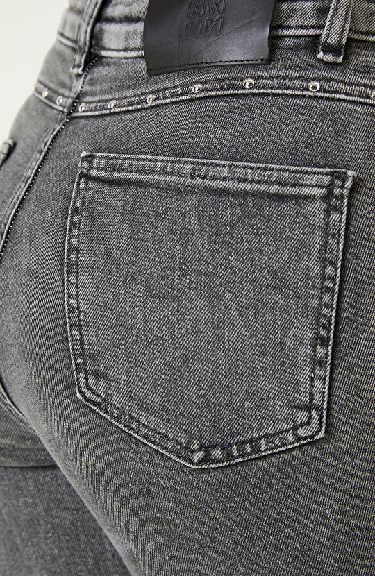 Antrasit Troklu Skinny Kalıp Denim Pantolon