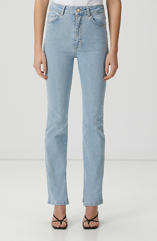 Açık Indigo Mavi Denim Pantolon