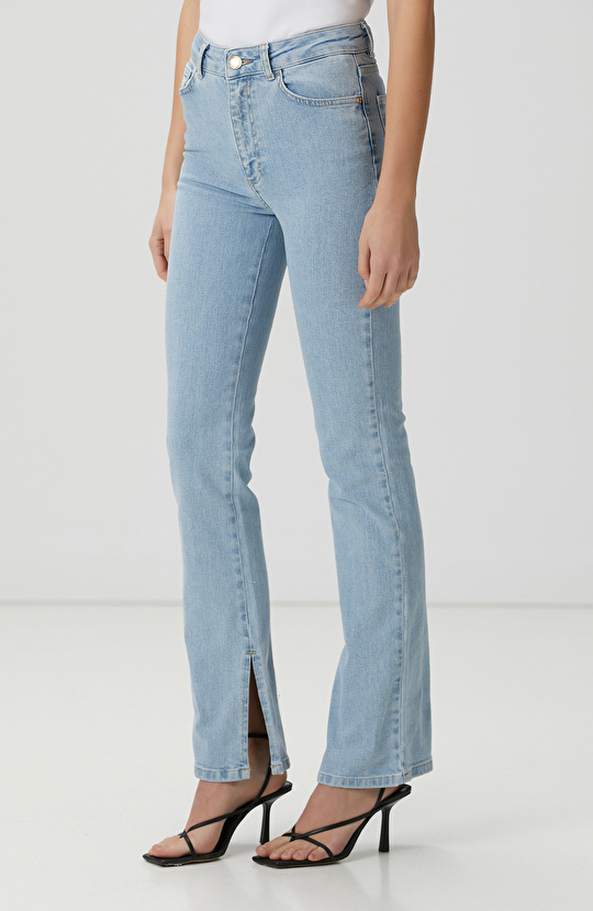 Açık Indigo Mavi Denim Pantolon