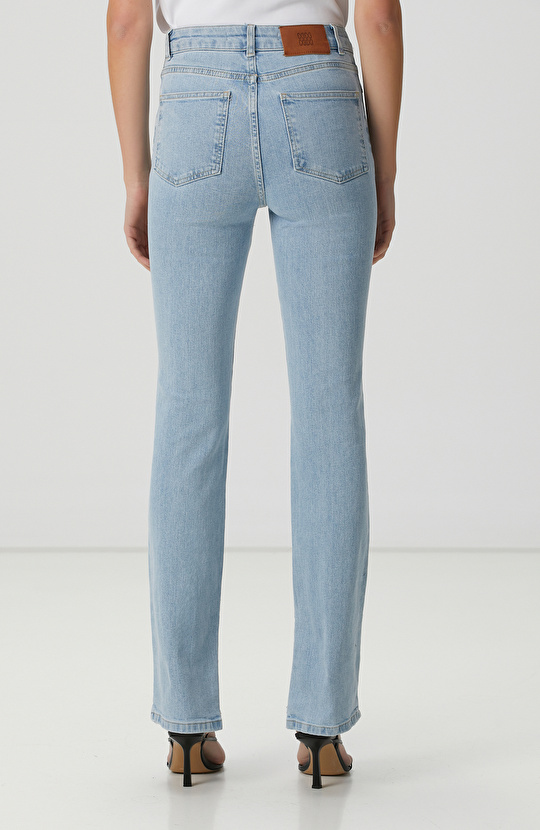 Açık Indigo Mavi Denim Pantolon