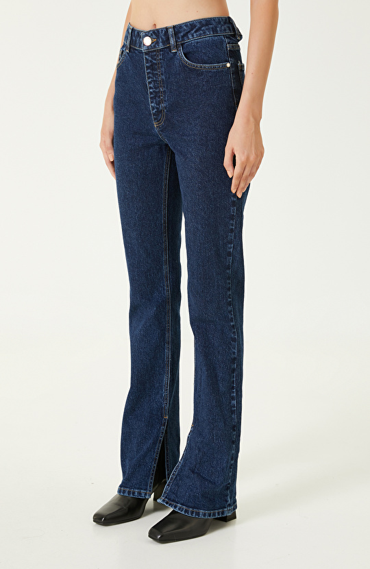 İndigo Bootcut Denim Pantolon