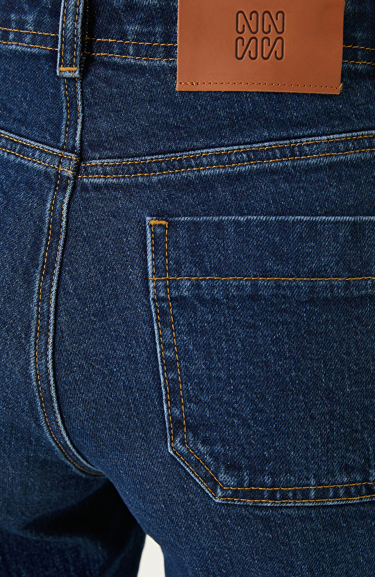 İndigo Flare Kalıp Denim Pantolon