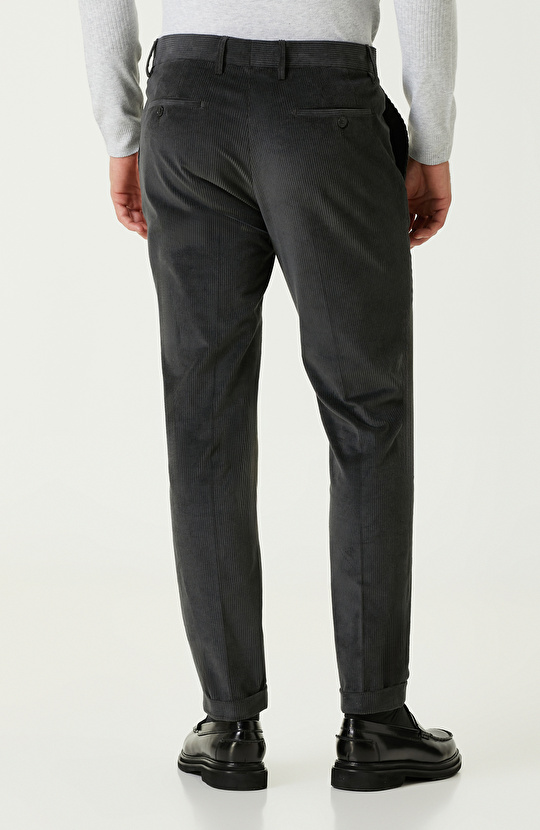 Antrasit Limited Fitilli Kadife Pantolon