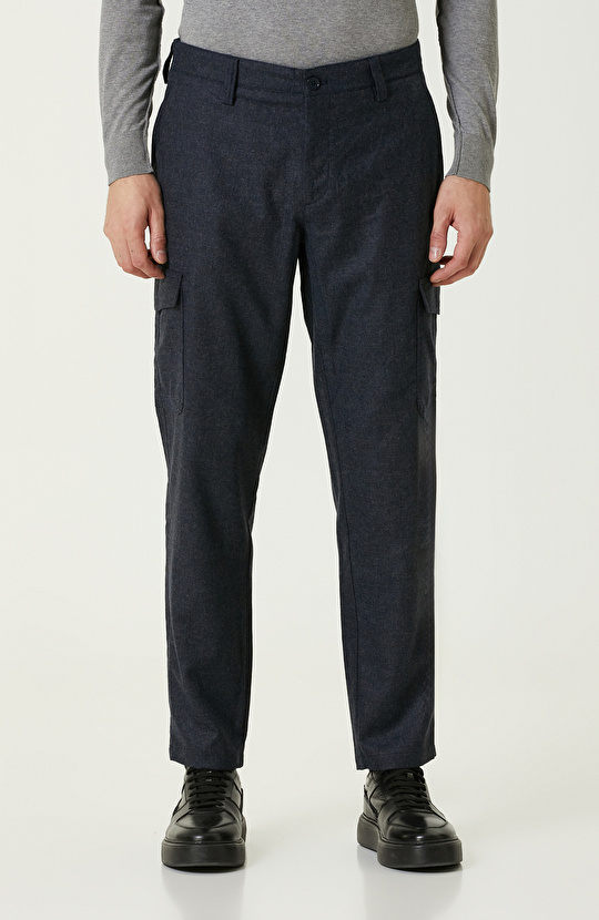 İndigo Yün Karışımlı Pantolon
